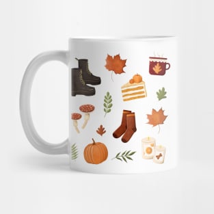 Autumn cozy warm colors illustration sticker sheet Mug